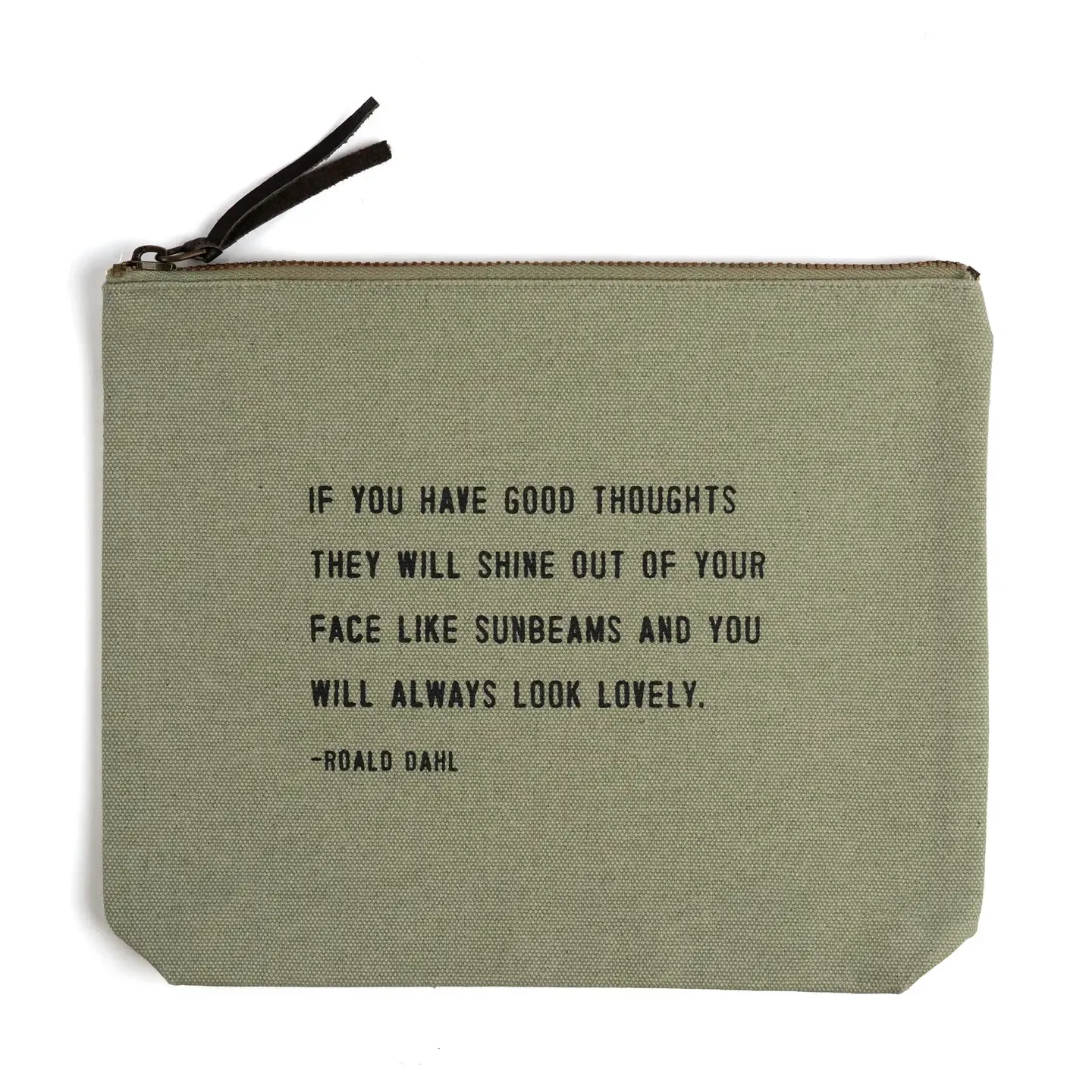 Always Look Lovely (Roald Dahl) Canvas Zip Bag- Mint