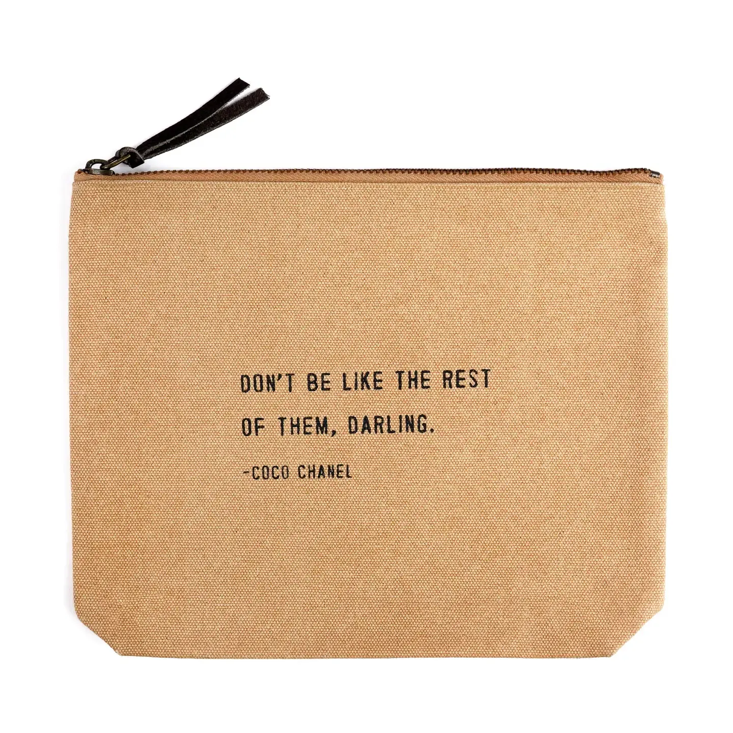 Don't Be Like The Rest Of Them (Coco Chanel) Canvas Zip Bag- Blush