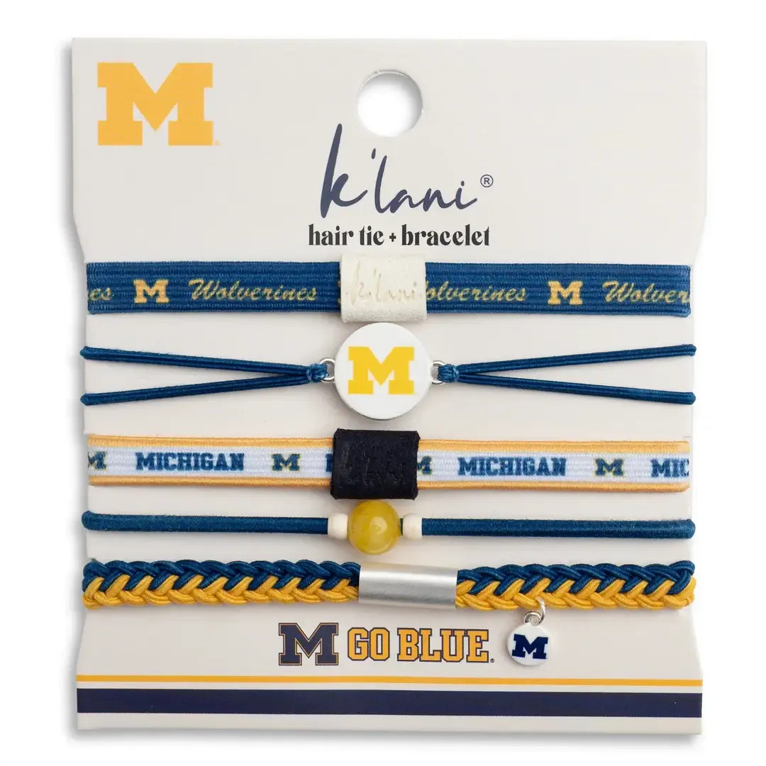 University of Michigan Game Day Hair Tie Bracelets, Size: Small