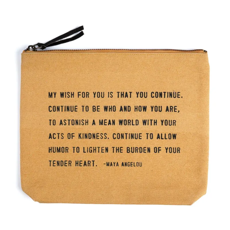My Wish For You (Maya Angelou) Canvas Zip Bag- Sunflower