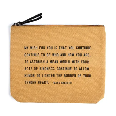 My Wish For You (Maya Angelou) Canvas Zip Bag- Sunflower