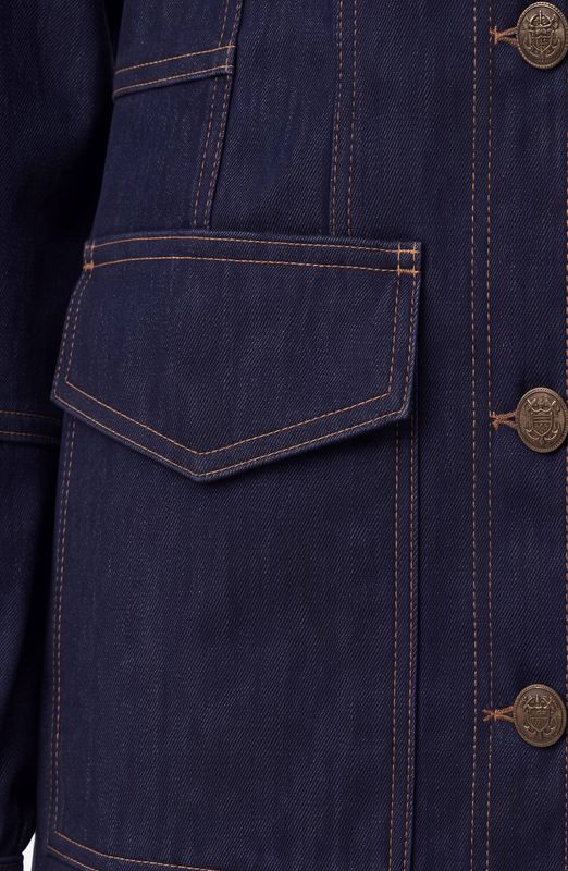 Lantern Sleeve Denim Jacket