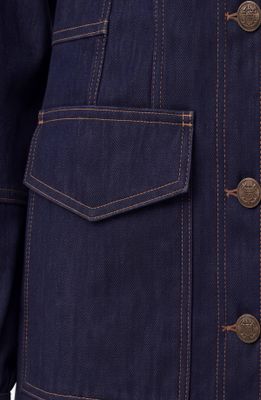 Lantern Sleeve Denim Jacket