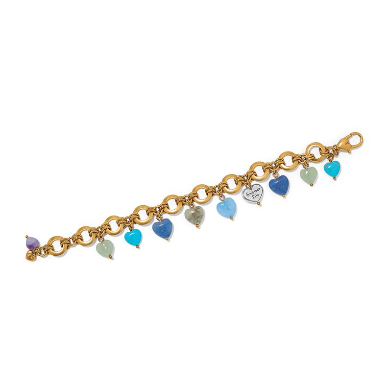 One Heart Multi Heart Beaded Link Bracelet