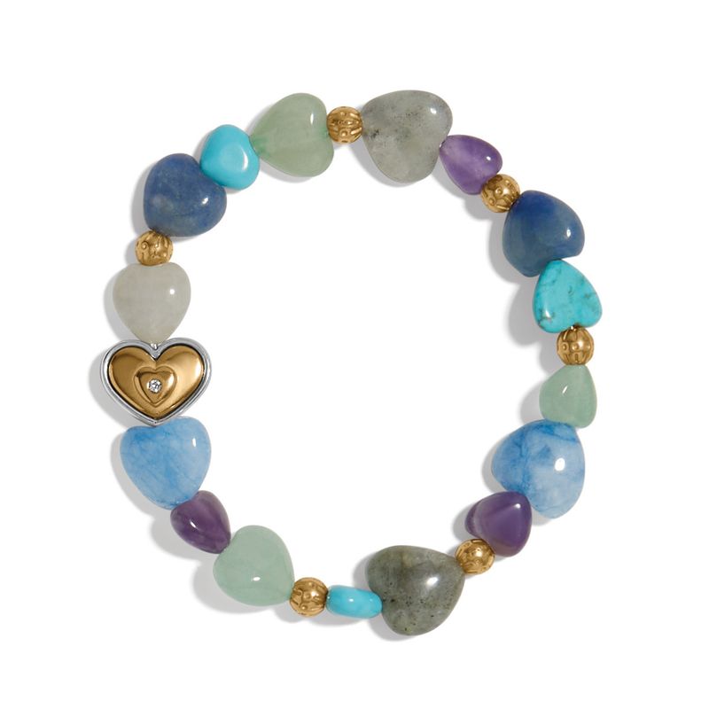 ONE HEART MULTI HEART BEADED STRETCH BRACELET