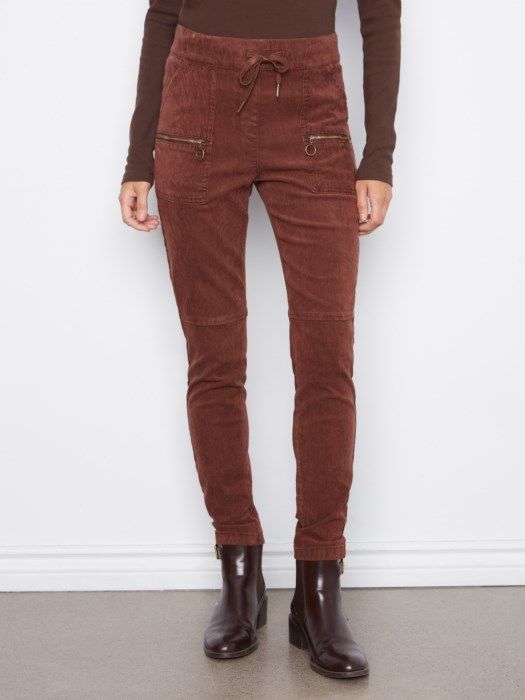 Pull-On Corduroy Pants-Chocolate