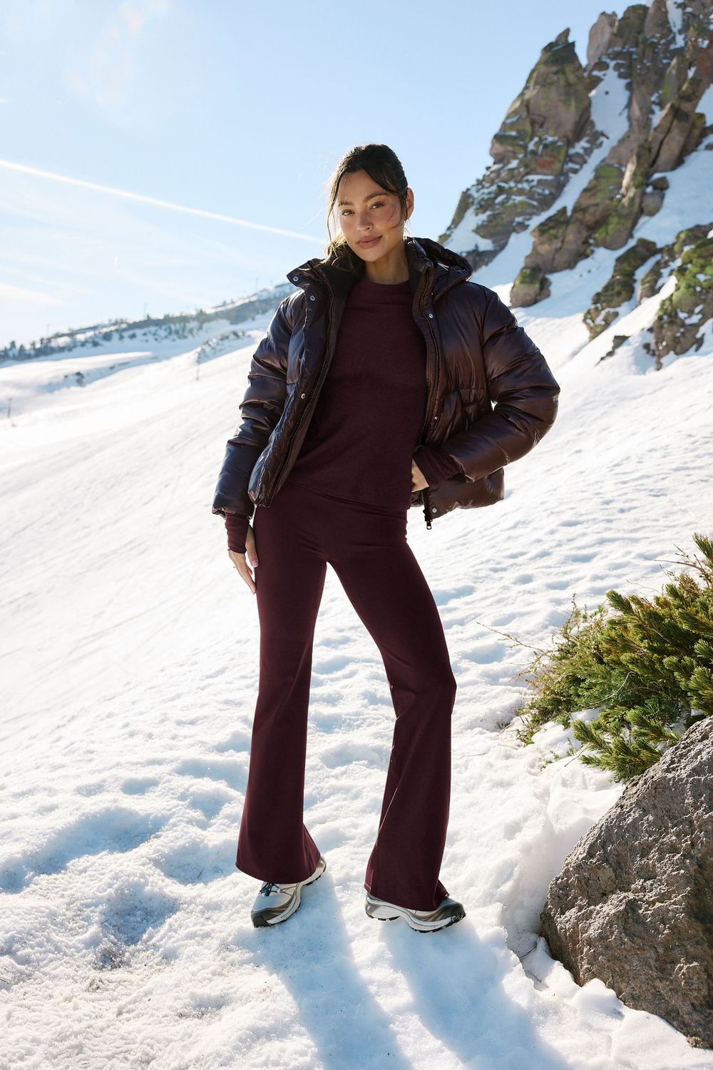 Pacer Fleece-Backed Split Hem Flare Pant