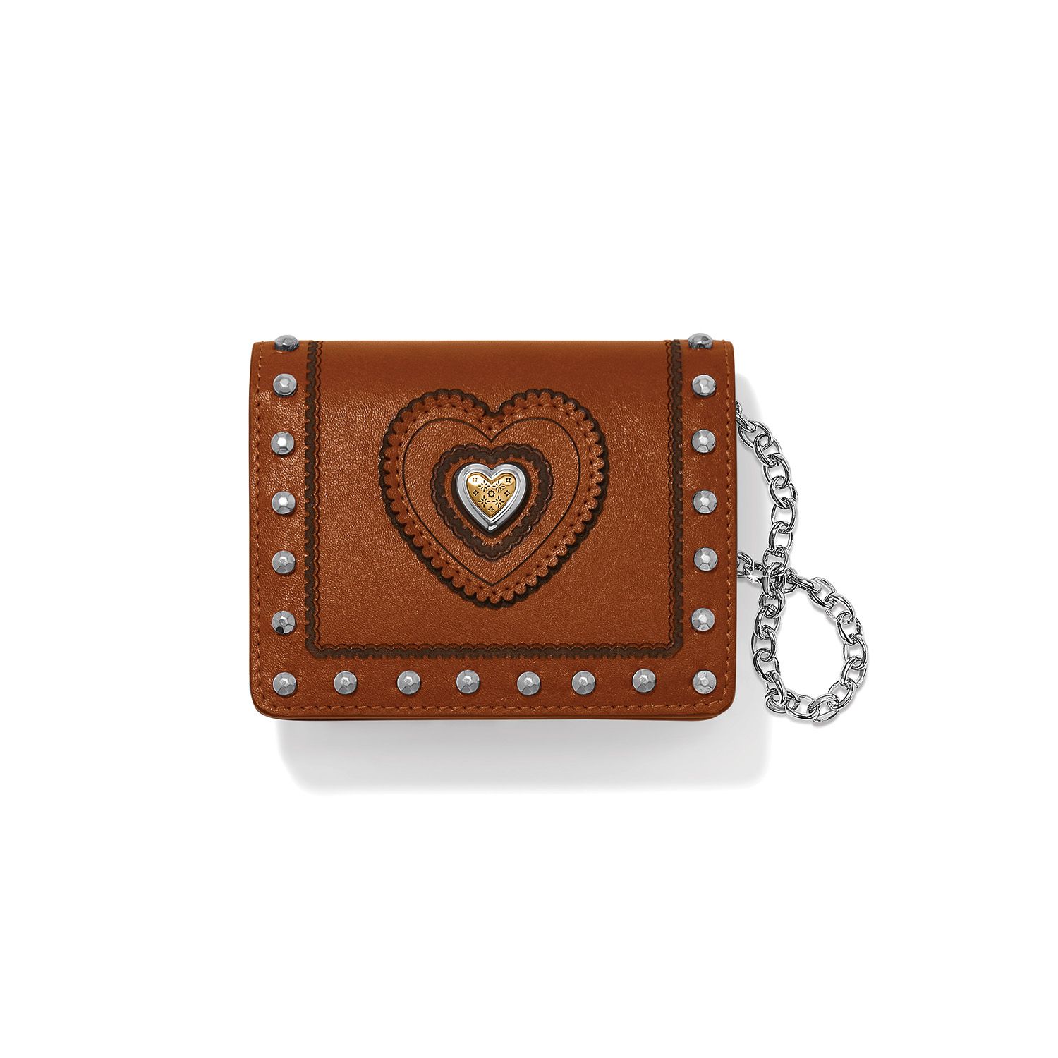 Mosaic Heart Small Wallet-Russet