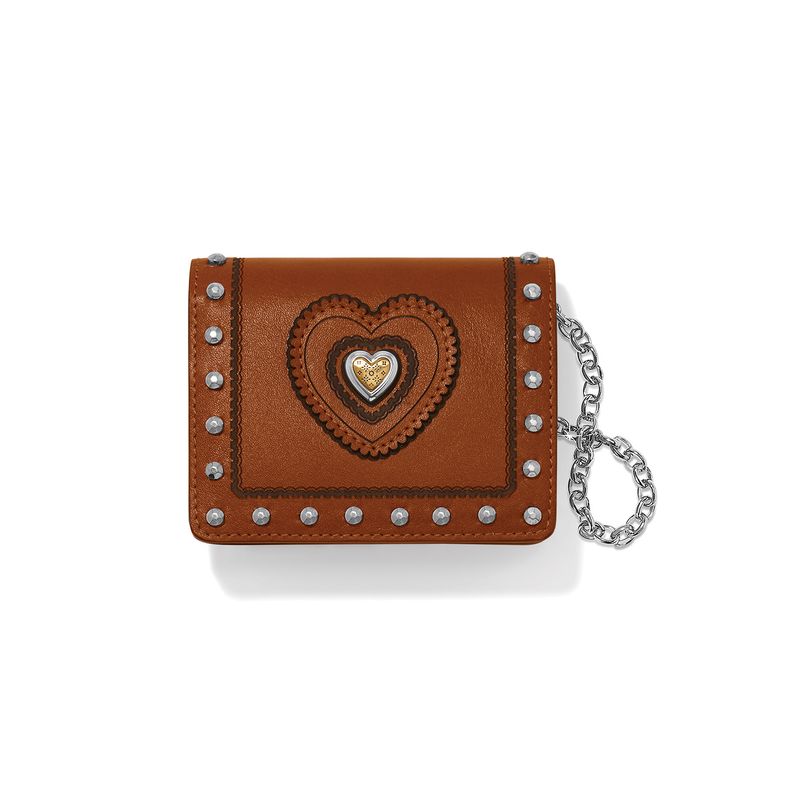 Mosaic Heart Small Wallet-Russet