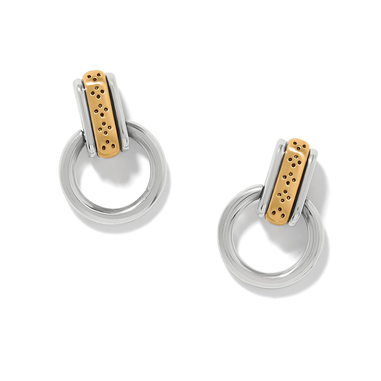 Mosaic Two Tone Mini Post Drop Earring