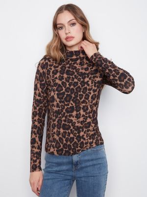 Printed Mock Neck Top