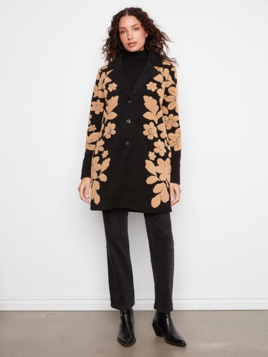 Sherpa Flocked Collar Coat