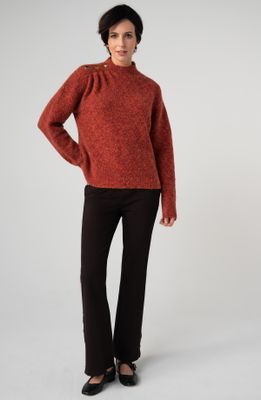 Long Sleeve Mock Neck Sweater w/Buttons