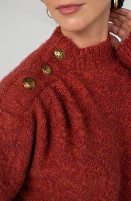 Long Sleeve Mock Neck Sweater w/Buttons