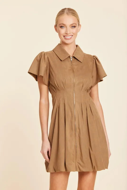 Faux Suede Bubble Dress