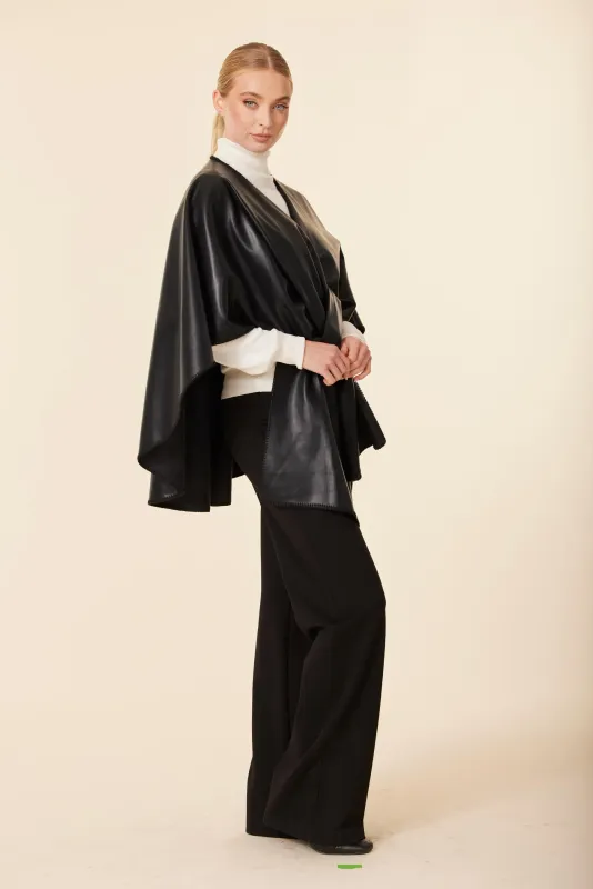 Faux Leather Whipstitch Wrap