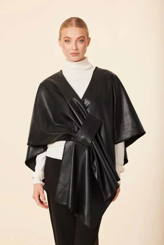 Faux Leather Whipstitch Wrap