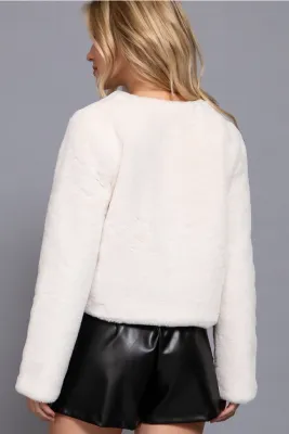 Faux Fur Crop Length Blazer