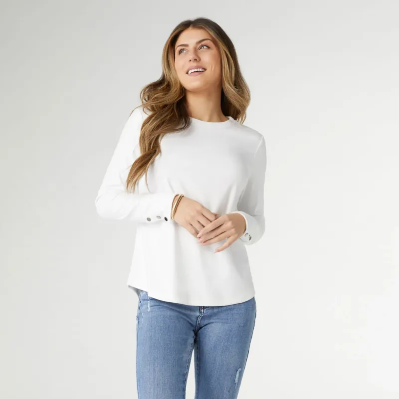 Alexis Top with Snap Cuff