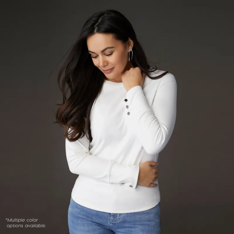 Alexis Top with Snap Cuff