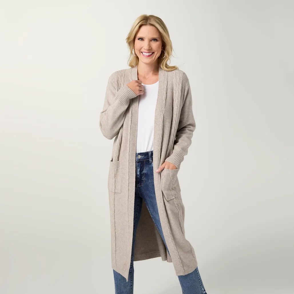 Heavenly-Luxe Cable Knit Duster