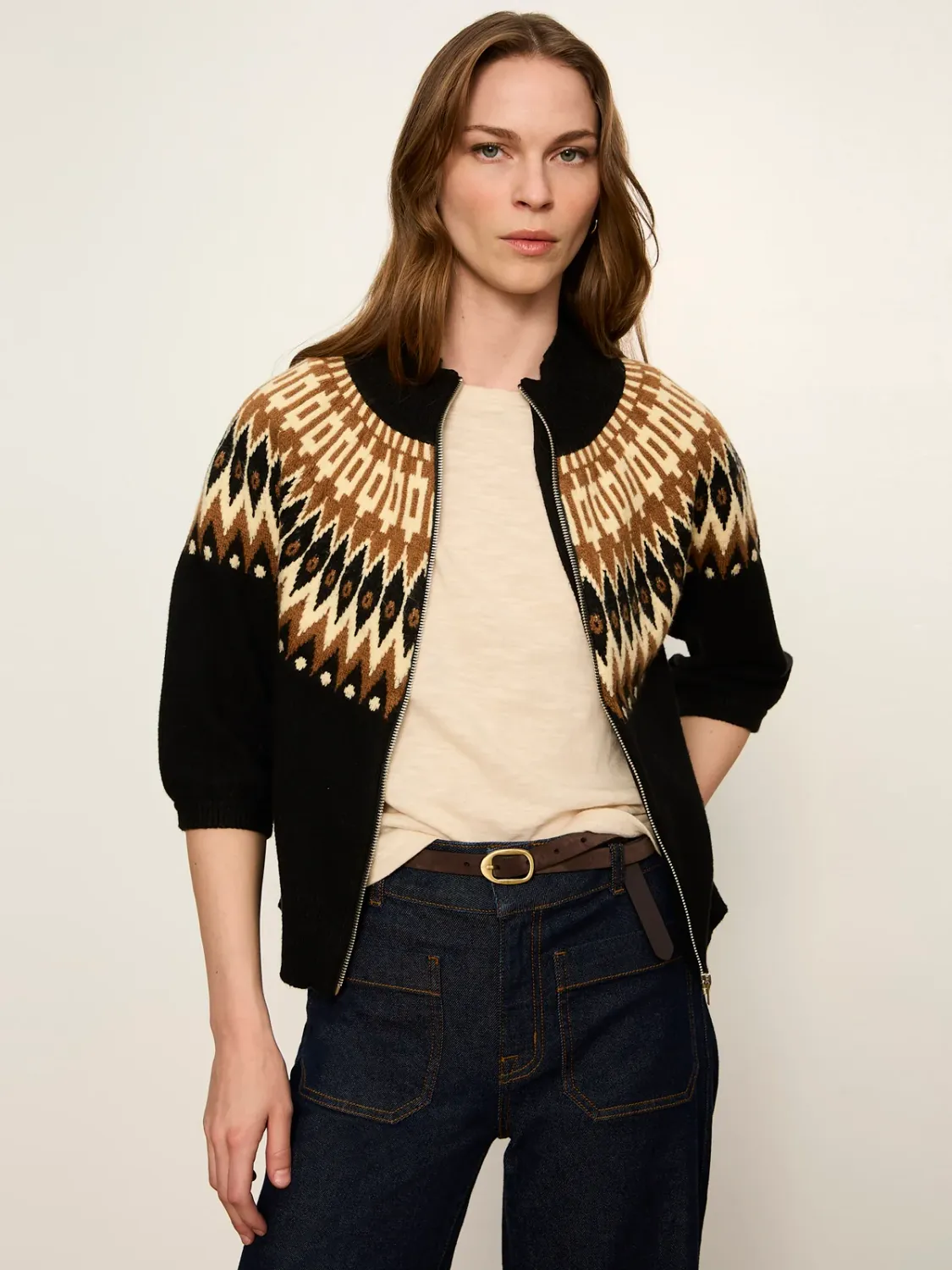 Fairisle Zip Sweater