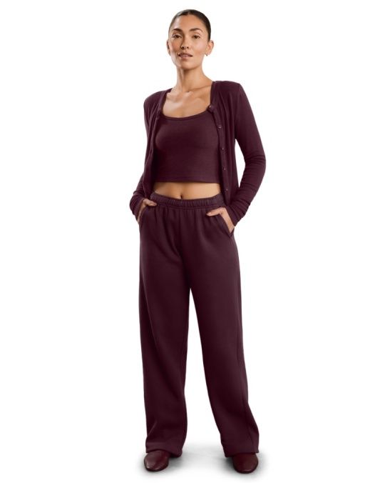 LuxeFleece 2.0 Sweatpant, Color: cabernet by, Size: XS