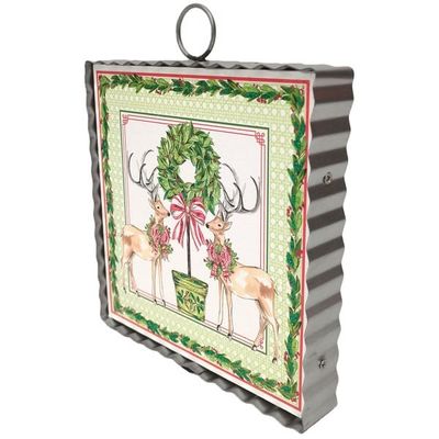 Mini Art Traditional Tidings Deer &amp; Topiary