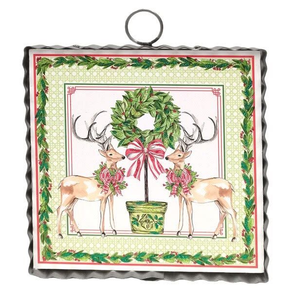 Mini Art Traditional Tidings Deer &amp; Topiary