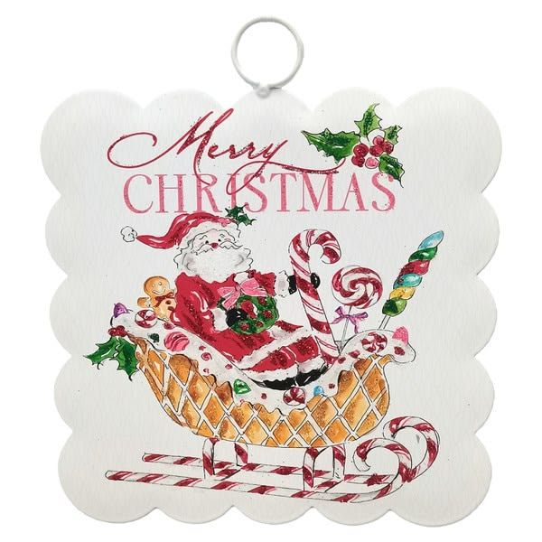 Mini Scallop Art Santa &amp; Sleigh
