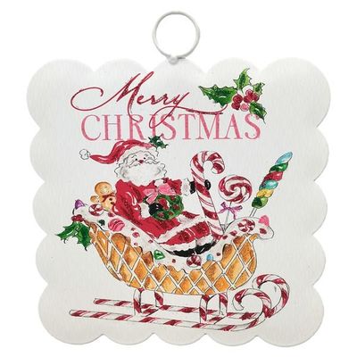Mini Scallop Art Santa &amp; Sleigh