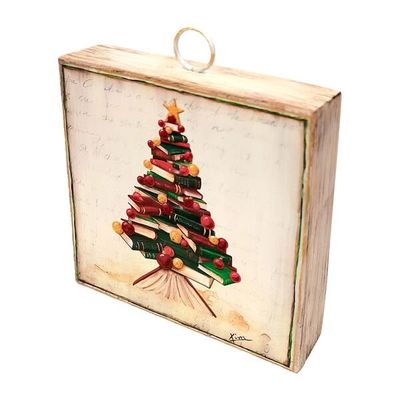 Mini Art Book Stack Christmas Tree