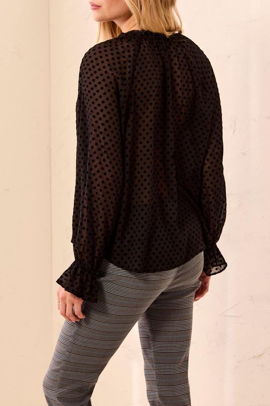 Button Blouse with Tie