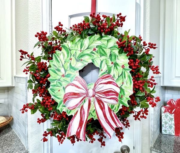 Traditional Tidings Wreath PVC Door Hanger