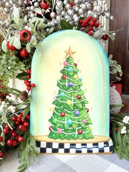 Merry &amp; Bright Tree in Cloche