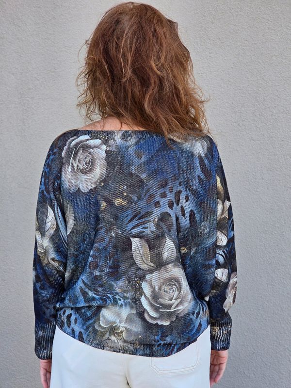 Dark Night Flower Sweater