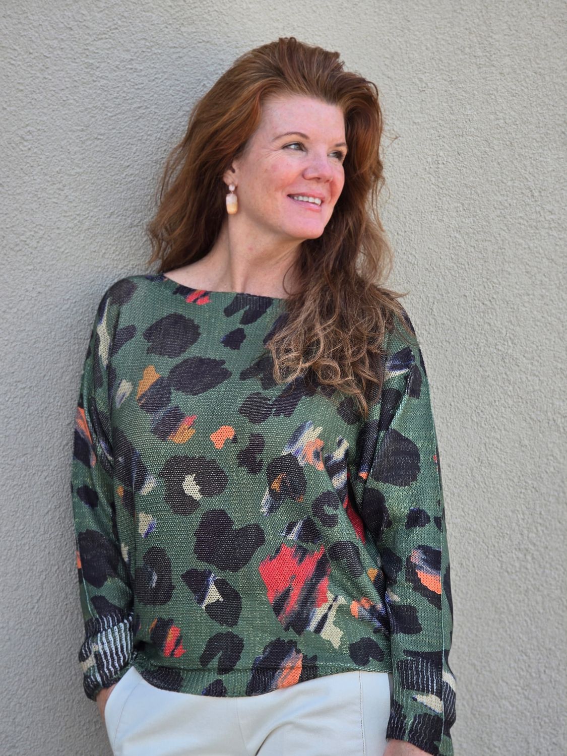 Green Mod Leopard Sweater