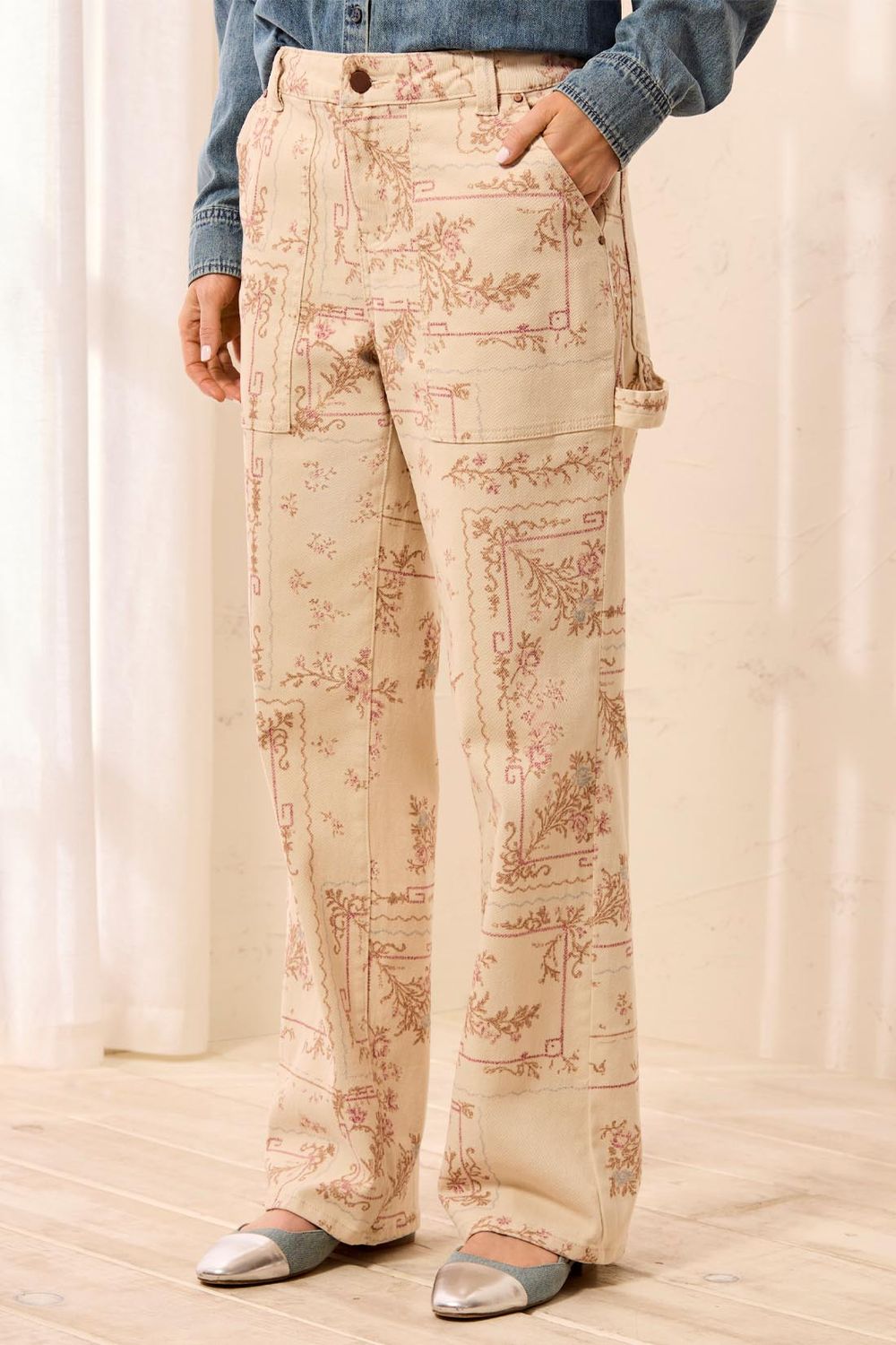 Audrey Printed Carpenter Jeans