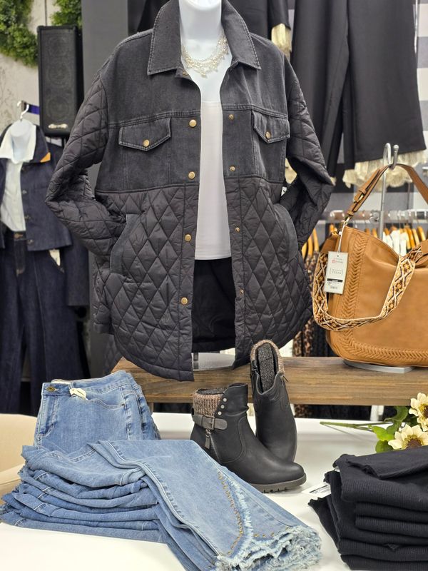 DENIM/ QUILTED JACKET