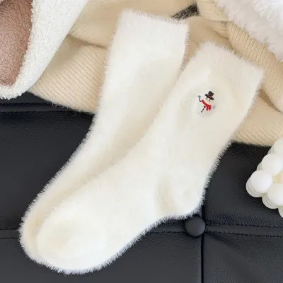 Embroidered Snowman Socks