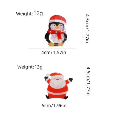 Santa Claus Acrylic Hair Claw Clip