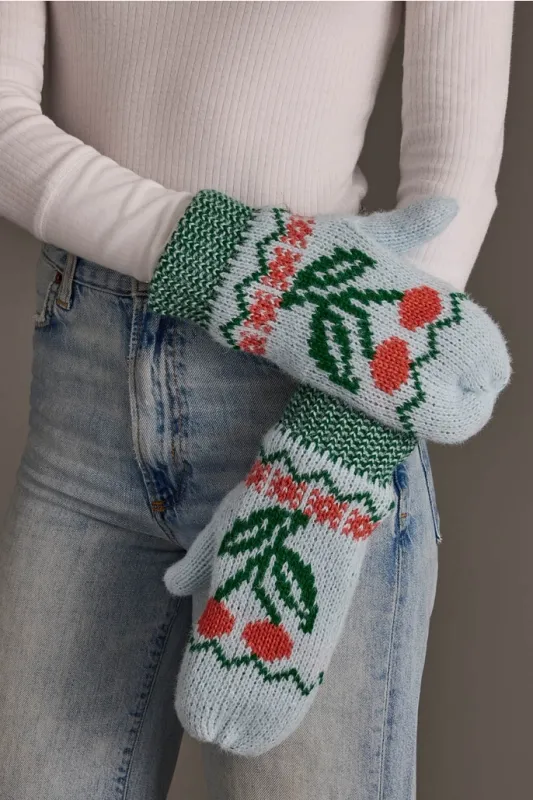Cherry Pattern Mittens