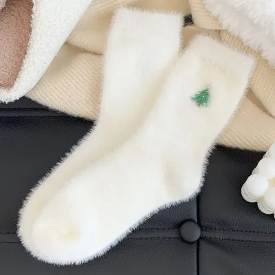 Embroidered Tree Socks
