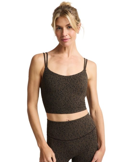 Printed Glowzone Strappy Cropped Tank