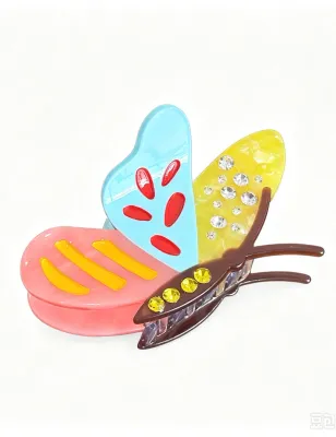 Painted Butterfly Wing Hair Claw Clip