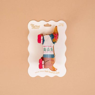 Shape Up Claw Clip-Dashing Dachshund