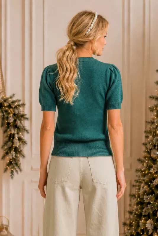Merry Rhinestone Sweater