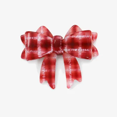 Plaid Bowknot Acetate Hair Clip