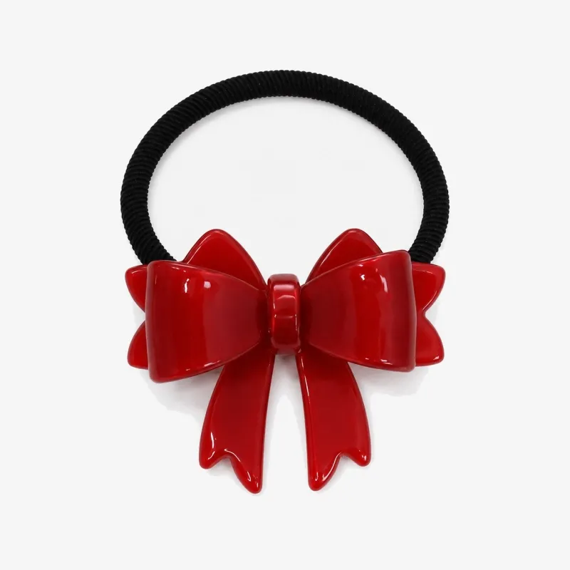 Red Bowknot Acetate Hair Tie
