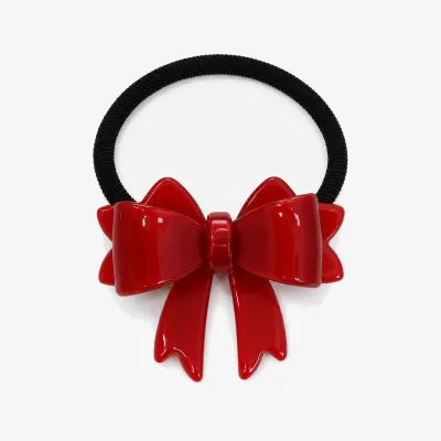 Red Bowknot Acetate Hair Tie